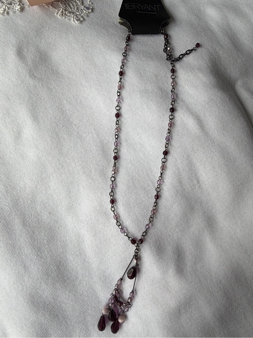 Beaded Purple Pendant Necklace - Elegant Women Jewelry